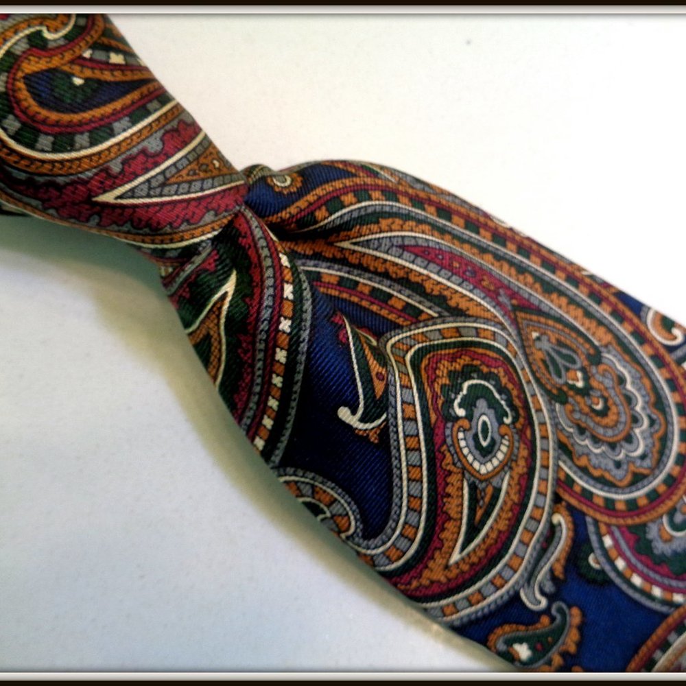 BROOK BROTHER BLACK LABEL PAISLEY MULTI COLOR TIE